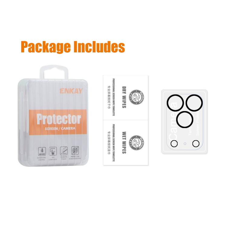 ENKAY Hat-Prince 9H Rückkamera-Objektiv Panzerglasfolie, für iPhone 17 Pro Max, für iPhone 17 Pro, für iPhone 17, für iPhone Air, für iPhone 16 Pro / 16 Pro Max, für iPhone 16 / 16 Plus, für iPhone 15 Pro / 15 Pro Max, für iPhone 15 / 15 Plus