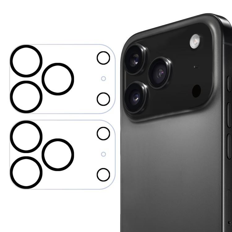 2 Stück ENKAY Hat-Prince 9H Rückkamera-Linsen gehärtete Glasfolie, Für iPhone 17 Pro Max, Für iPhone 17 Pro, Für iPhone 17, Für iPhone Air, Für iPhone 16 Pro / 16 Pro Max, Für iPhone 16 / 16 Plus, Für iPhone 15 Pro / 15 Pro Max, Für iPhone 15 / 15 Plus