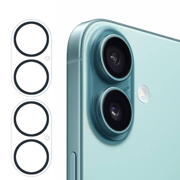 2 Stück ENKAY Hat-Prince 9H Rückkamera-Linsen gehärtete Glasfolie, Für iPhone 17 Pro Max, Für iPhone 17 Pro, Für iPhone 17, Für iPhone Air, Für iPhone 16 Pro / 16 Pro Max, Für iPhone 16 / 16 Plus, Für iPhone 15 Pro / 15 Pro Max, Für iPhone 15 / 15 Plus