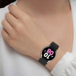 Silicone Leather Black Buckle Watch Band, Size:S, For Samsung Galaxy Watch 6 Classic, For Samsung Galaxy Watch 6