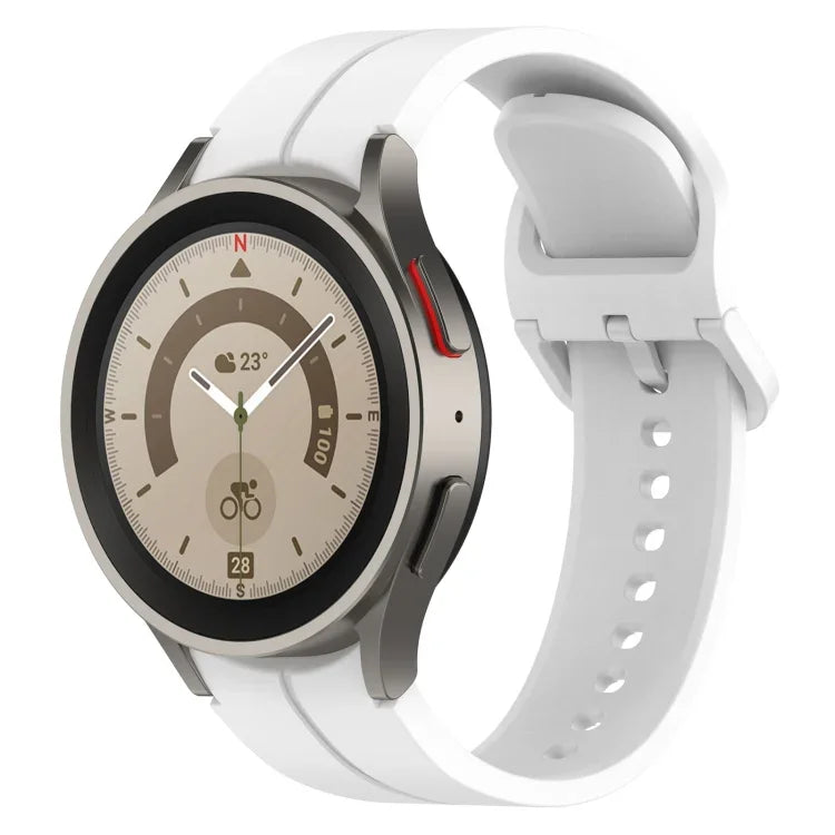 Grooved Color Buckle Silicone Watch Band, For Samsung Galaxy Watch 6 / 6 Classic