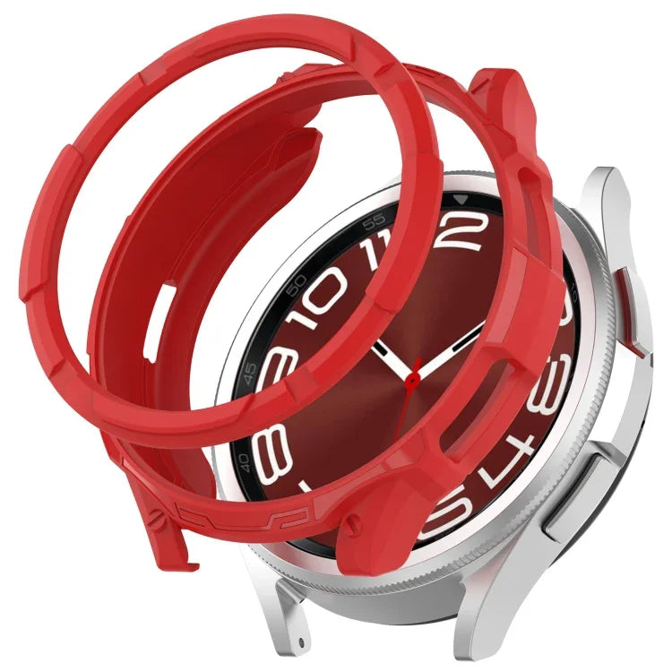 Rotating Ring  + TPU Armor Watch Protective Case, For Samsung Galaxy Watch 6 Classic 47mm, For Samsung Galaxy Watch 6 Classic 43mm