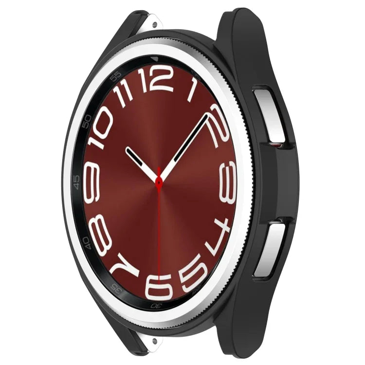 Halbseitige, hohle Schutzhülle aus Polycarbonat für Samsung Galaxy Watch 6 Classic (47 mm), Samsung Galaxy Watch 6 (44 mm), Samsung Galaxy Watch 6 (40 mm) und Samsung Galaxy Watch 6 Classic (43 mm).