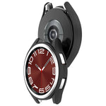 Halbseitige, hohle Schutzhülle aus Polycarbonat für Samsung Galaxy Watch 6 Classic (47 mm), Samsung Galaxy Watch 6 (44 mm), Samsung Galaxy Watch 6 (40 mm) und Samsung Galaxy Watch 6 Classic (43 mm).