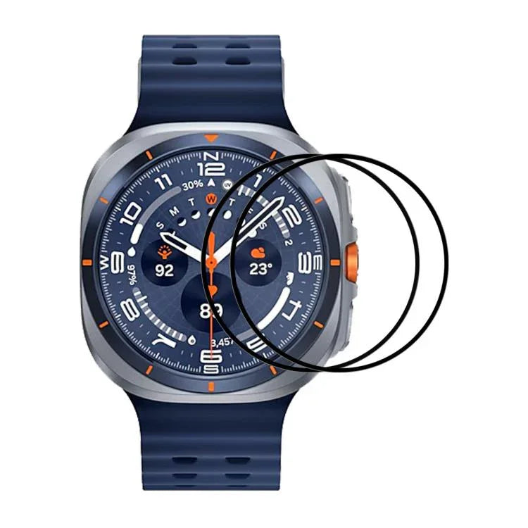 2 Stück ENKAY 3D Vollflächige, weiche PC-Kanten-PMMA-HD-Displayschutzfolie, für Samsung Galaxy Watch Ultra 47 mm / Ultra 2025, für Samsung Galaxy Watch8 Classic 46 mm, für Samsung Galaxy Watch8 44 mm, für Samsung Galaxy Watch8 40 mm ...
