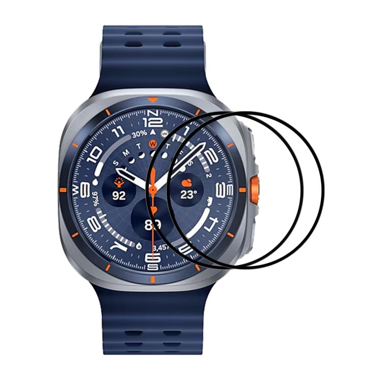 2 Stück ENKAY 3D Vollflächige, weiche PC-Kanten-PMMA-HD-Displayschutzfolie, für Samsung Galaxy Watch Ultra 47 mm / Ultra 2025, für Samsung Galaxy Watch8 Classic 46 mm, für Samsung Galaxy Watch8 44 mm, für Samsung Galaxy Watch8 40 mm ...