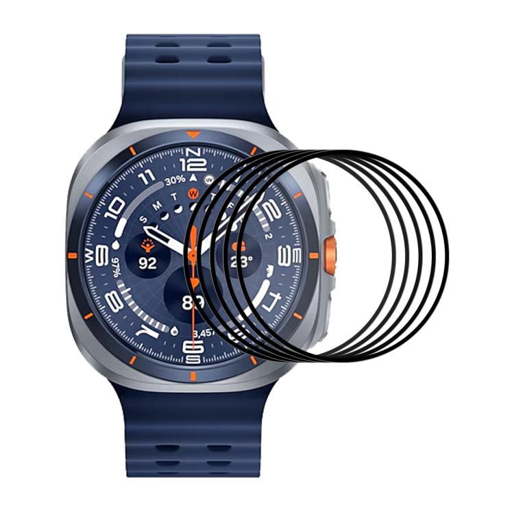 5 Stück ENKAY 3D Vollflächige, weiche PC-Kanten-PMMA-HD-Displayschutzfolie, für Samsung Galaxy Watch Ultra 47 mm / Ultra 2025, für Samsung Galaxy Watch8 Classic 46 mm, für Samsung Galaxy Watch8 44 mm, für Samsung Galaxy Watch8 40 mm ...