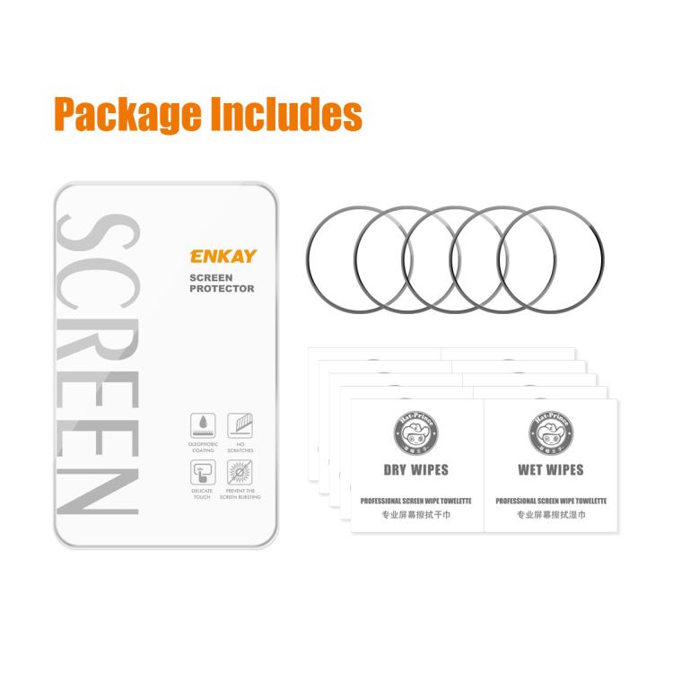 5 Stück ENKAY 3D Vollflächige, weiche PC-Kanten-PMMA-HD-Displayschutzfolie, für Samsung Galaxy Watch Ultra 47 mm / Ultra 2025, für Samsung Galaxy Watch8 Classic 46 mm, für Samsung Galaxy Watch8 44 mm, für Samsung Galaxy Watch8 40 mm ...