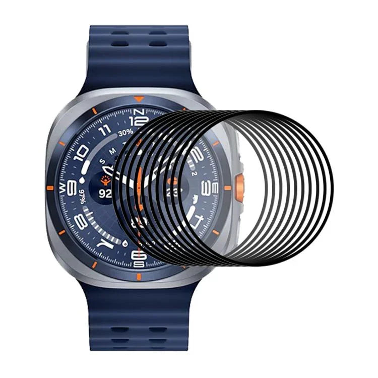 10 Stück ENKAY 3D Vollflächige, weiche PC-Kanten-PMMA-HD-Displayschutzfolie, für Samsung Galaxy Watch Ultra 47 mm / Ultra 2025, für Samsung Galaxy Watch8 Classic 46 mm, für Samsung Galaxy Watch8 44 mm, für Samsung Galaxy Watch8 40 mm ...
