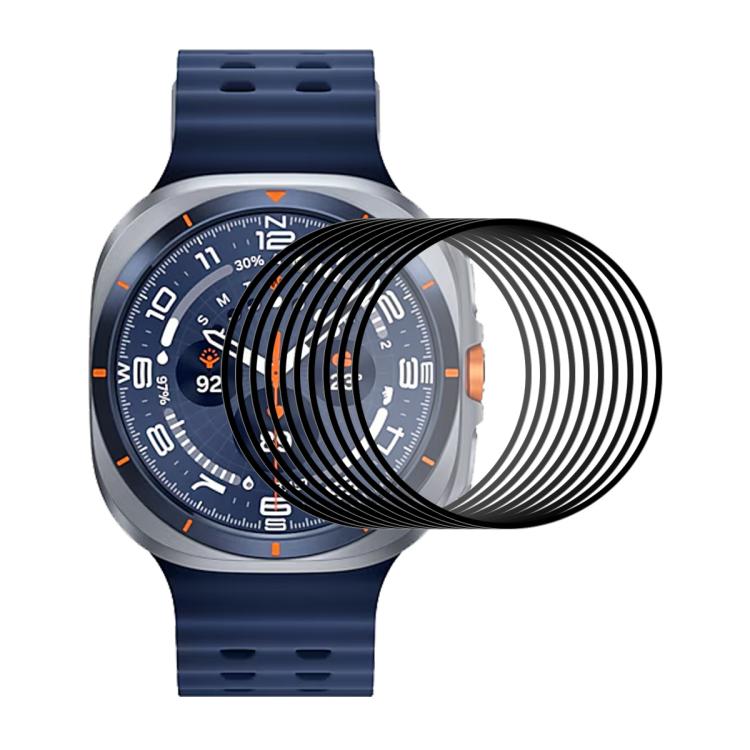 10 Stück ENKAY 3D Vollflächige, weiche PC-Kanten-PMMA-HD-Displayschutzfolie, für Samsung Galaxy Watch Ultra 47 mm / Ultra 2025, für Samsung Galaxy Watch8 Classic 46 mm, für Samsung Galaxy Watch8 44 mm, für Samsung Galaxy Watch8 40 mm ...