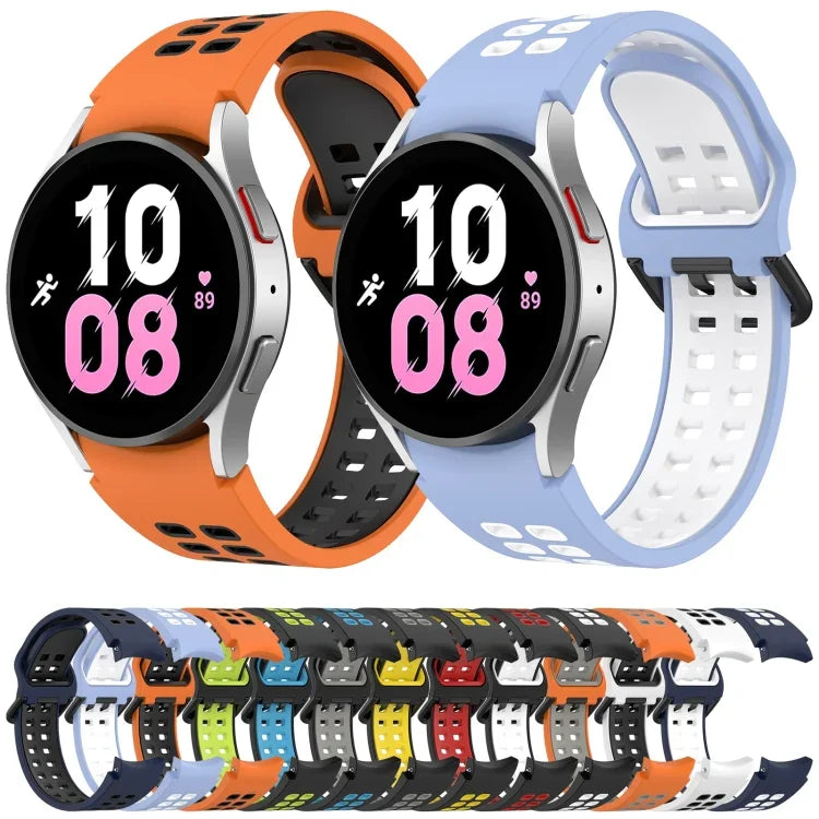 Zweifarbiges, atmungsaktives Silikon-Uhrenarmband, für Samsung Galaxy Watch 4 Classic 42 mm