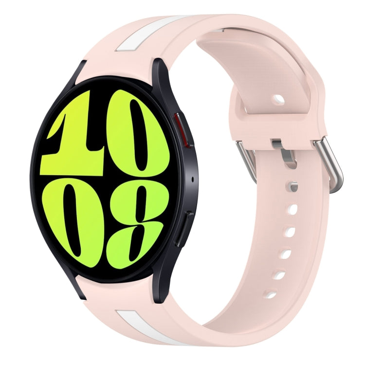 Zweifarbiger Silikon-Uhrenarmband, Für Samsung Galaxy Watch 6 Classic 47mm, Für Samsung Galaxy Watch 6 44mm, Für Samsung Galaxy Watch 6 40mm, Für Samsung Galaxy Watch 6 Classic 43mm