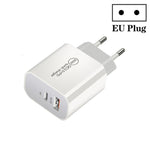 PD30W USB-C / Typ-C + QC3.0 USB Dual-Port-Ladegerät, EU-Stecker, US-Stecker, AU-Stecker