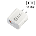 PD30W USB-C / Typ-C + QC3.0 USB Dual-Port-Ladegerät, EU-Stecker, US-Stecker, AU-Stecker