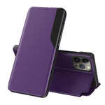 Seiten-Display Flip Leder Handyhülle, für iPhone 17e / 16e, für iPhone 17 Pro Max, für iPhone 17 Pro, für iPhone 17, für iPhone Air, für iPhone 16 Pro Max, für iPhone 16 Pro, für iPhone 16 Plus