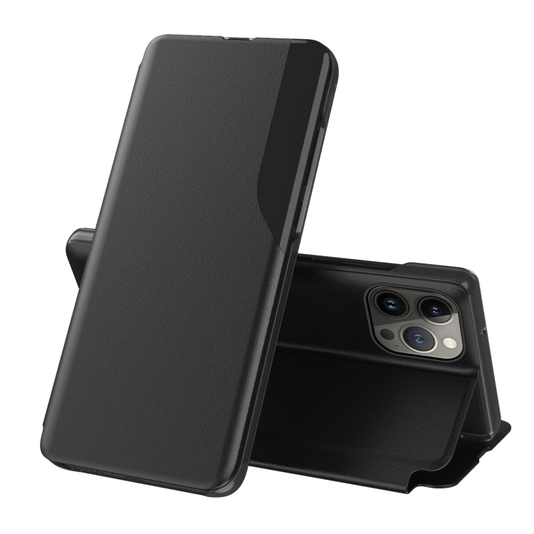 Seiten-Display Flip Leder Handyhülle, für iPhone 17e / 16e, für iPhone 17 Pro Max, für iPhone 17 Pro, für iPhone 17, für iPhone Air, für iPhone 16 Pro Max, für iPhone 16 Pro, für iPhone 16 Plus
