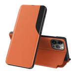 Seiten-Display Flip Leder Handyhülle, für iPhone 17e / 16e, für iPhone 17 Pro Max, für iPhone 17 Pro, für iPhone 17, für iPhone Air, für iPhone 16 Pro Max, für iPhone 16 Pro, für iPhone 16 Plus
