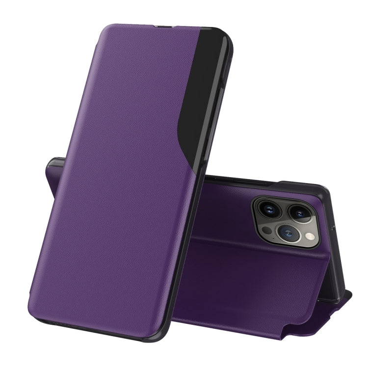 Seiten-Display Flip Leder Handyhülle, für iPhone 17e / 16e, für iPhone 17 Pro Max, für iPhone 17 Pro, für iPhone 17, für iPhone Air, für iPhone 16 Pro Max, für iPhone 16 Pro, für iPhone 16 Plus