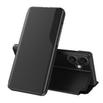 Seiten-Display Flip Leder Handyhülle, für iPhone 17e / 16e, für iPhone 17 Pro Max, für iPhone 17 Pro, für iPhone 17, für iPhone Air, für iPhone 16 Pro Max, für iPhone 16 Pro, für iPhone 16 Plus