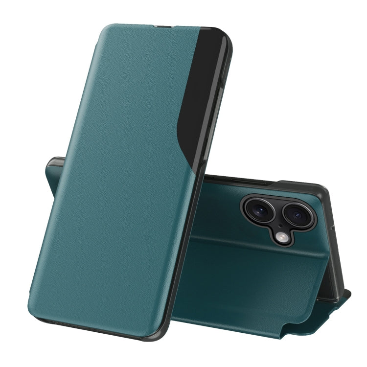 Seiten-Display Flip Leder Handyhülle, für iPhone 17e / 16e, für iPhone 17 Pro Max, für iPhone 17 Pro, für iPhone 17, für iPhone Air, für iPhone 16 Pro Max, für iPhone 16 Pro, für iPhone 16 Plus