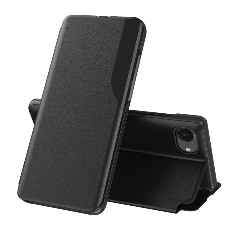 Seiten-Display Flip Leder Handyhülle, für iPhone 17e / 16e, für iPhone 17 Pro Max, für iPhone 17 Pro, für iPhone 17, für iPhone Air, für iPhone 16 Pro Max, für iPhone 16 Pro, für iPhone 16 Plus