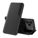 Seiten-Display Flip Leder Handyhülle, für iPhone 17e / 16e, für iPhone 17 Pro Max, für iPhone 17 Pro, für iPhone 17, für iPhone Air, für iPhone 16 Pro Max, für iPhone 16 Pro, für iPhone 16 Plus
