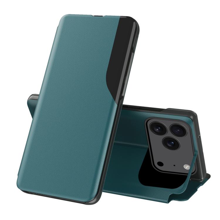 Seiten-Display Flip Leder Handyhülle, für iPhone 17e / 16e, für iPhone 17 Pro Max, für iPhone 17 Pro, für iPhone 17, für iPhone Air, für iPhone 16 Pro Max, für iPhone 16 Pro, für iPhone 16 Plus