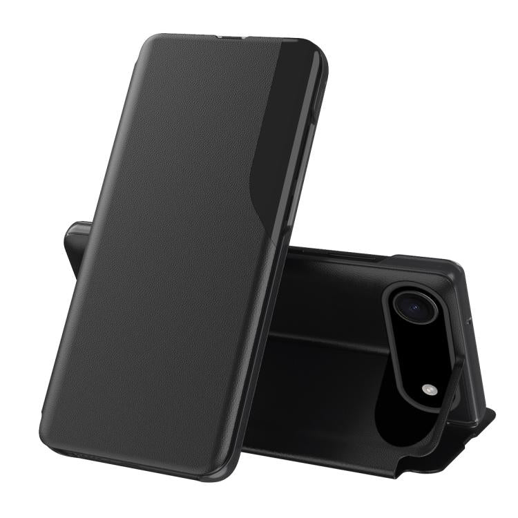 Seiten-Display Flip Leder Handyhülle, für iPhone 17e / 16e, für iPhone 17 Pro Max, für iPhone 17 Pro, für iPhone 17, für iPhone Air, für iPhone 16 Pro Max, für iPhone 16 Pro, für iPhone 16 Plus