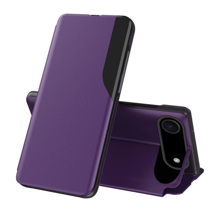 Seiten-Display Flip Leder Handyhülle, für iPhone 17e / 16e, für iPhone 17 Pro Max, für iPhone 17 Pro, für iPhone 17, für iPhone Air, für iPhone 16 Pro Max, für iPhone 16 Pro, für iPhone 16 Plus