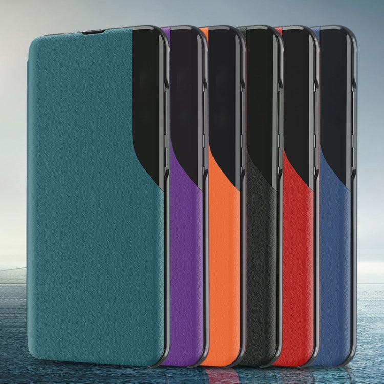 Seiten-Display Flip Leder Handyhülle, für iPhone 17e / 16e, für iPhone 17 Pro Max, für iPhone 17 Pro, für iPhone 17, für iPhone Air, für iPhone 16 Pro Max, für iPhone 16 Pro, für iPhone 16 Plus