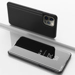 Beschichtete Spiegel Horizontale Flip-Leder-Handyhülle mit Halter, für iPhone 16 Pro, für iPhone 16 Plus, für iPhone 16, für iPhone 15 Pro Max, für iPhone 15 Pro, für iPhone 15 Plus