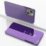 Beschichtete Spiegel Horizontale Flip-Leder-Handyhülle mit Halter, für iPhone 16 Pro, für iPhone 16 Plus, für iPhone 16, für iPhone 15 Pro Max, für iPhone 15 Pro, für iPhone 15 Plus