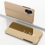 Beschichtete Spiegel Horizontale Flip-Leder-Handyhülle mit Halter, für iPhone 16 Pro, für iPhone 16 Plus, für iPhone 16, für iPhone 15 Pro Max, für iPhone 15 Pro, für iPhone 15 Plus