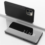 Beschichtete Spiegel Horizontale Flip-Leder-Handyhülle mit Halter, für iPhone 16 Pro, für iPhone 16 Plus, für iPhone 16, für iPhone 15 Pro Max, für iPhone 15 Pro, für iPhone 15 Plus