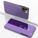 Beschichtete Spiegel Horizontale Flip-Leder-Handyhülle mit Halter, für iPhone 16 Pro, für iPhone 16 Plus, für iPhone 16, für iPhone 15 Pro Max, für iPhone 15 Pro, für iPhone 15 Plus