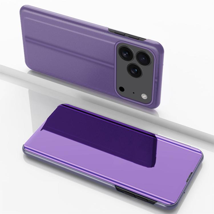 Plattierte Spiegel Horizontale Klappbare Leder Handyhülle mit Halterung, für iPhone 17e / 16e, für iPhone 17 Pro Max, für iPhone 17 Pro, für iPhone 17, für iPhone Air, für iPhone 16 Pro Max