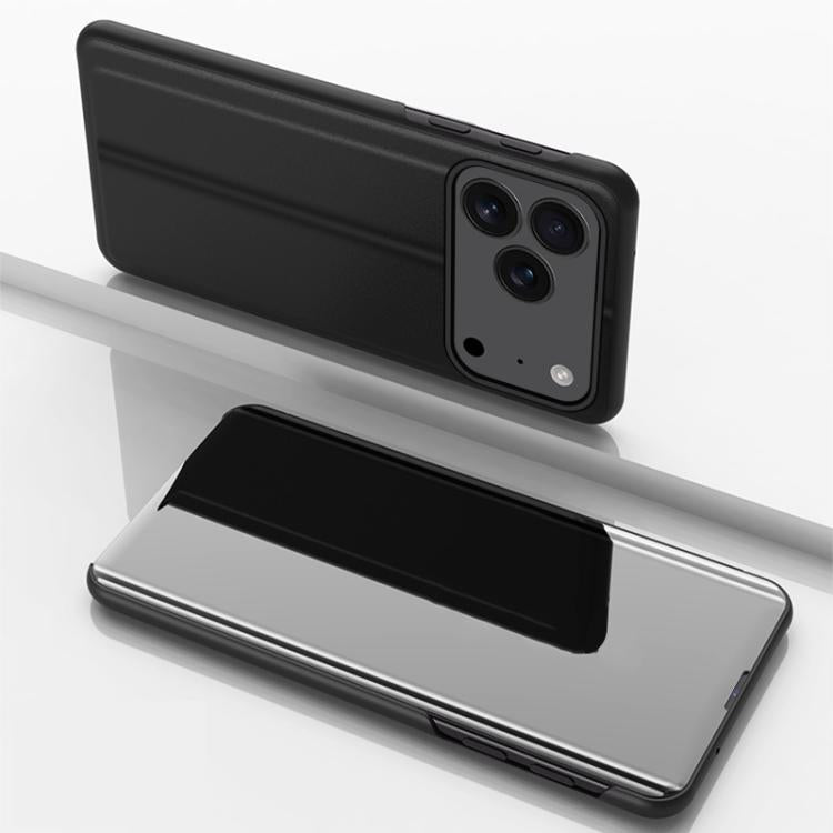 Plattierte Spiegel Horizontale Klappbare Leder Handyhülle mit Halterung, für iPhone 17e / 16e, für iPhone 17 Pro Max, für iPhone 17 Pro, für iPhone 17, für iPhone Air, für iPhone 16 Pro Max