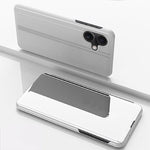 Plattierte Spiegel Horizontale Klappbare Leder Handyhülle mit Halterung, für iPhone 17e / 16e, für iPhone 17 Pro Max, für iPhone 17 Pro, für iPhone 17, für iPhone Air, für iPhone 16 Pro Max
