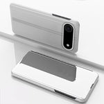 Plattierte Spiegel Horizontale Klappbare Leder Handyhülle mit Halterung, für iPhone 17e / 16e, für iPhone 17 Pro Max, für iPhone 17 Pro, für iPhone 17, für iPhone Air, für iPhone 16 Pro Max