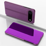 Plattierte Spiegel Horizontale Klappbare Leder Handyhülle mit Halterung, für iPhone 17e / 16e, für iPhone 17 Pro Max, für iPhone 17 Pro, für iPhone 17, für iPhone Air, für iPhone 16 Pro Max