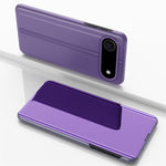 Plattierte Spiegel Horizontale Klappbare Leder Handyhülle mit Halterung, für iPhone 17e / 16e, für iPhone 17 Pro Max, für iPhone 17 Pro, für iPhone 17, für iPhone Air, für iPhone 16 Pro Max
