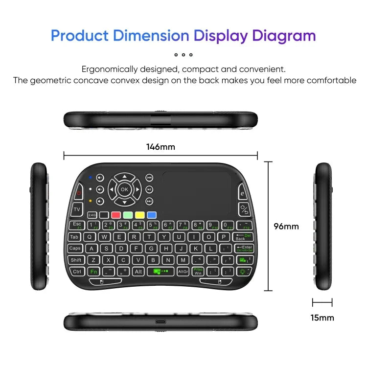 M9 Mini kabellose Tastatur, Fernbedienung, Maus-Tastatur-Kombination mit Touchpad und Sprachfunktion