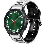 Gebogenes strukturiertes Silikon-Uhrenarmband, für Samsung Galaxy Watch 6 Classic 47mm, für Samsung Galaxy Watch 6 44mm, für Samsung Galaxy Watch 6 40mm