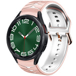 Gebogenes strukturiertes Silikon-Uhrenarmband, für Samsung Galaxy Watch 6 Classic 47mm, für Samsung Galaxy Watch 6 44mm, für Samsung Galaxy Watch 6 40mm
