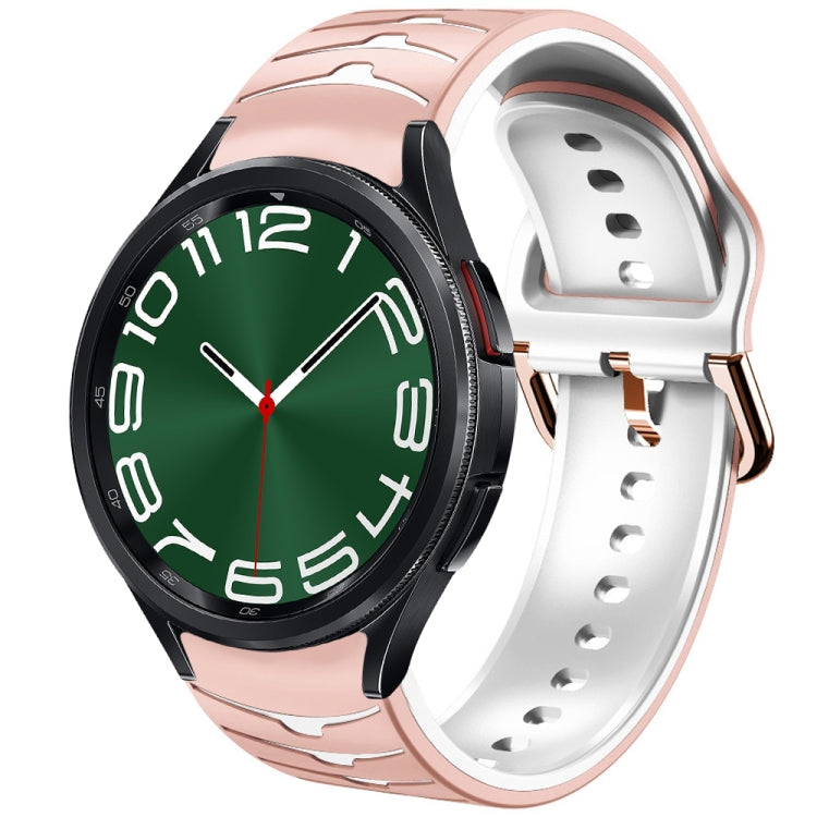 Gebogenes strukturiertes Silikon-Uhrenarmband, für Samsung Galaxy Watch 6 Classic 47mm, für Samsung Galaxy Watch 6 44mm, für Samsung Galaxy Watch 6 40mm