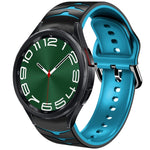 Gebogenes strukturiertes Silikon-Uhrenarmband, für Samsung Galaxy Watch 6 Classic 47mm, für Samsung Galaxy Watch 6 44mm, für Samsung Galaxy Watch 6 40mm