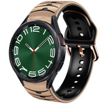 Gebogenes strukturiertes Silikon-Uhrenarmband, für Samsung Galaxy Watch 6 Classic 47mm, für Samsung Galaxy Watch 6 44mm, für Samsung Galaxy Watch 6 40mm
