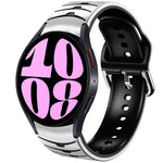 Gebogenes strukturiertes Silikon-Uhrenarmband, für Samsung Galaxy Watch 6 Classic 47mm, für Samsung Galaxy Watch 6 44mm, für Samsung Galaxy Watch 6 40mm