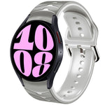 Gebogenes strukturiertes Silikon-Uhrenarmband, für Samsung Galaxy Watch 6 Classic 47mm, für Samsung Galaxy Watch 6 44mm, für Samsung Galaxy Watch 6 40mm