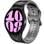 Gebogenes strukturiertes Silikon-Uhrenarmband, für Samsung Galaxy Watch 6 Classic 47mm, für Samsung Galaxy Watch 6 44mm, für Samsung Galaxy Watch 6 40mm